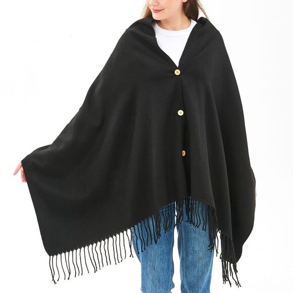 Alpine Swiss Womens Shawl Evening Wrap Pashmina Large Scarf Fringe Cape Poncho - Picture 2 of 7